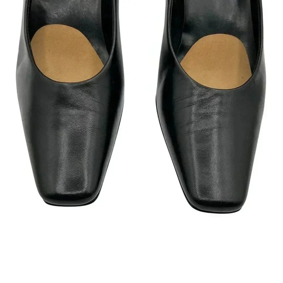 M Patrick Women 7.5W Black Leather Pumps Comfort Business Casual Block Heels - Picture 7 of 13
